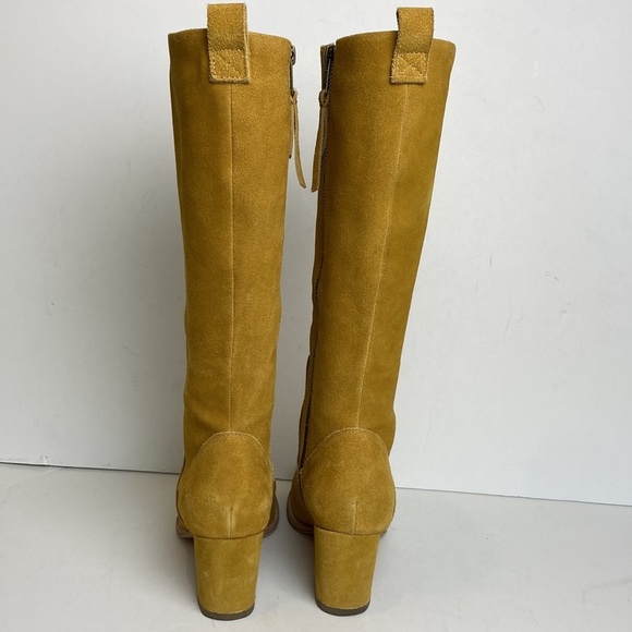 Anthropologie Bill Blass Becket Suede Leather Knee High Boots Sz 6 Hippie Office - Picture 8 of 16